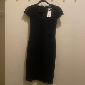 H&M Black Lace Knee Length Dress NWT